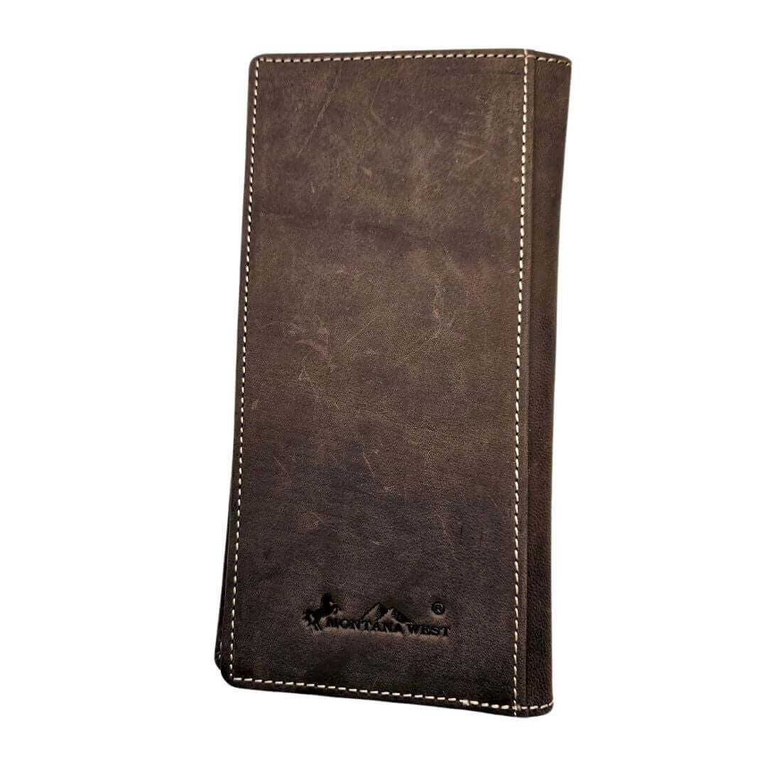 Montana West Hair-On Hide Leather Mens Wallet Western Cowboy Long Wallet