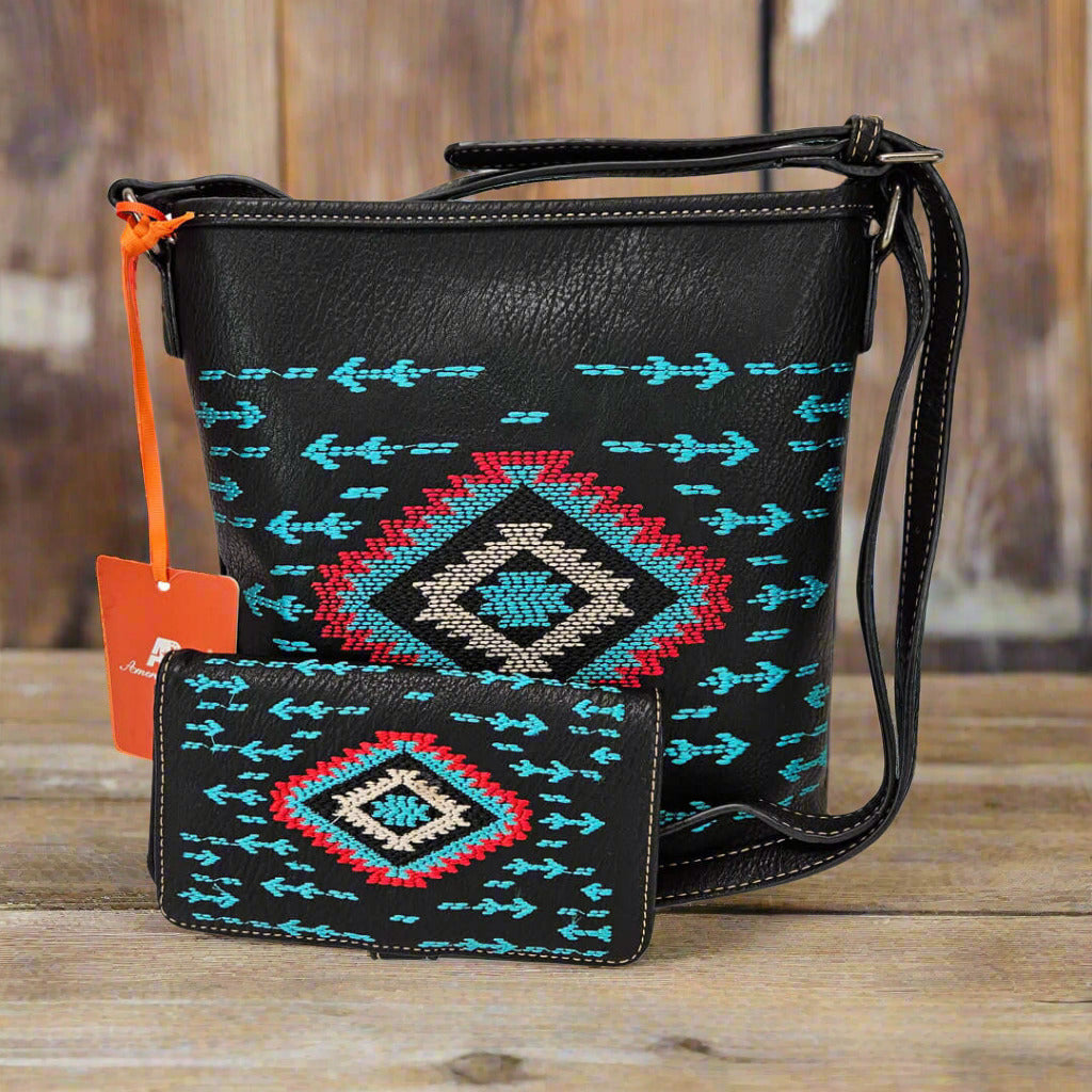 Montana-West-American-Bling-Crossbody-Bag-with-Wallet-Black-AB-2806WBK