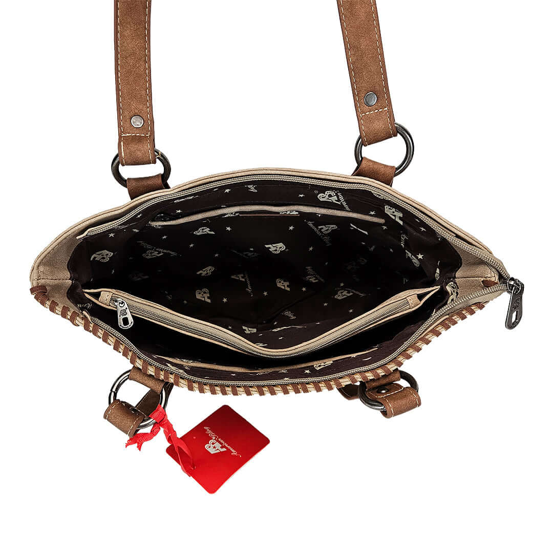 American Bling Concealed Carry Purse Matching Wallet Tan