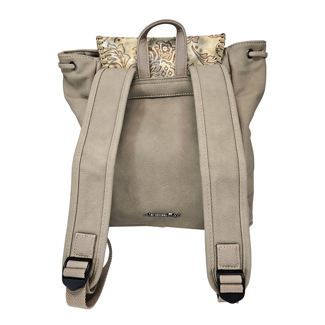 American Bling Concealed Carry Embroidery Floral Backpack & Wallet Khaki AB-7612WKH-3