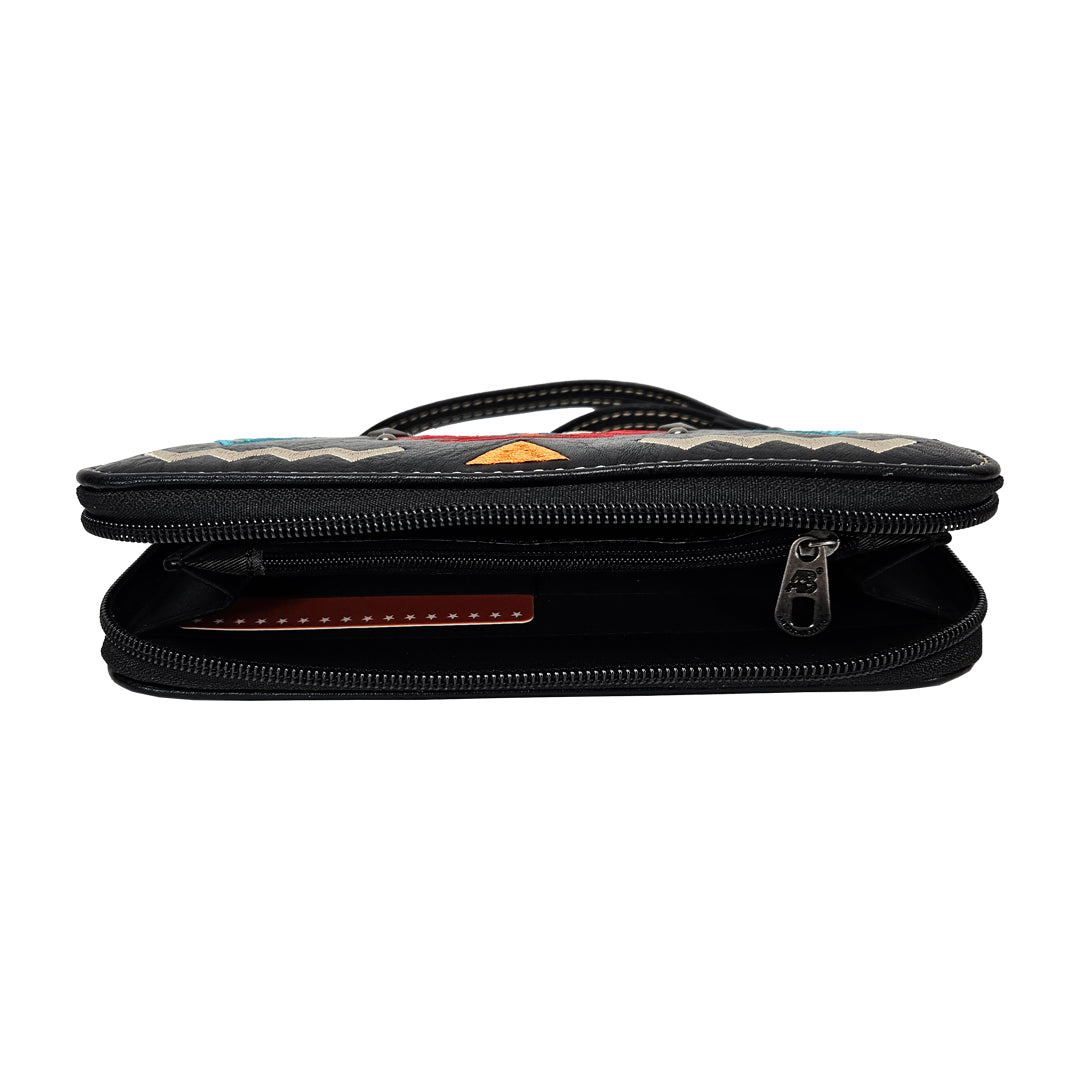 American Bling Concealed Carry Embroidery Floral Backpack & Wallet Black AB-7811WBK-7