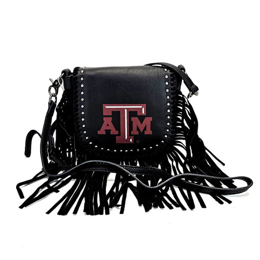 Montana-West-Texas-A&M-Leather-Fringe-Crossbody-Bag Black-AT-003-BK-3