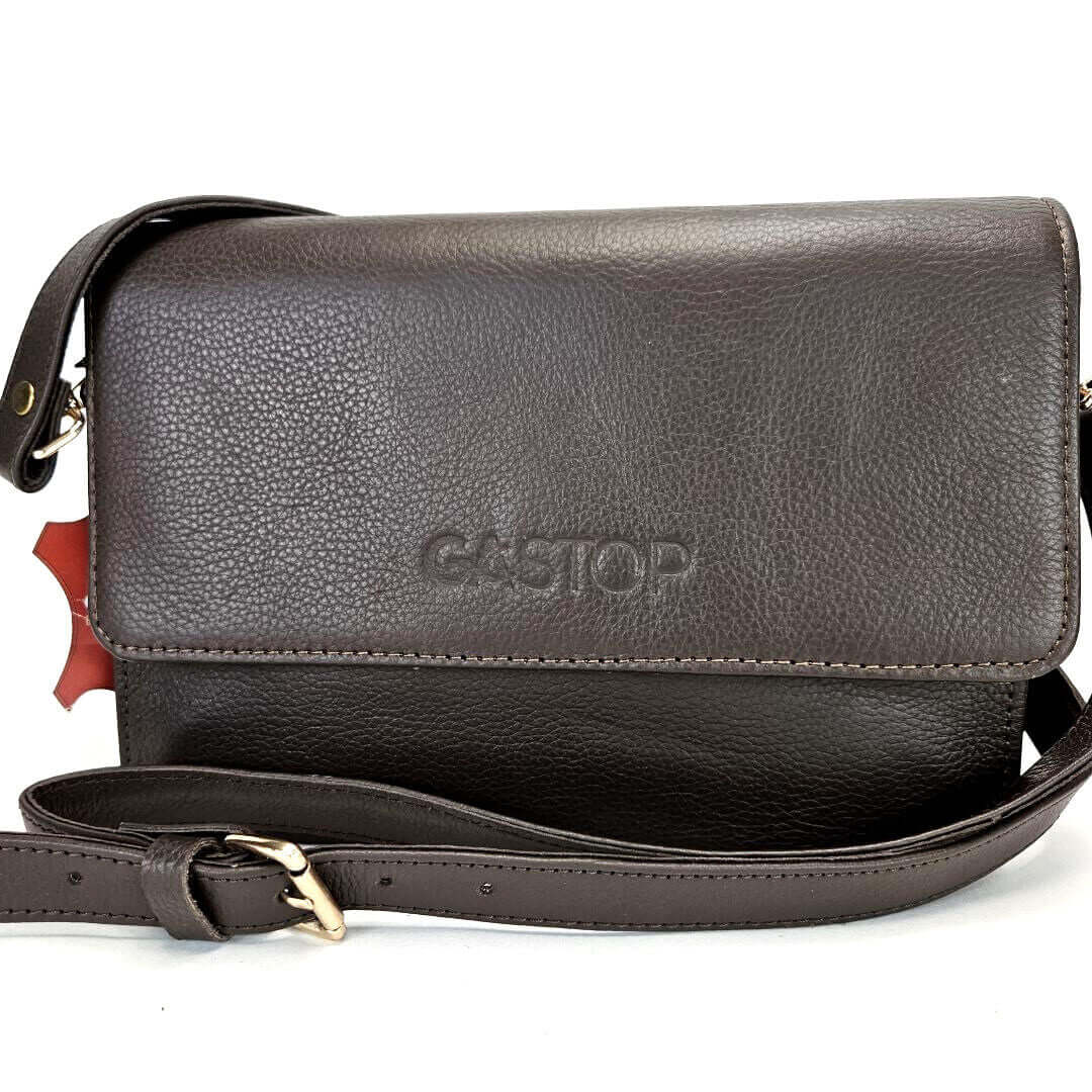 GAC STOP Full Grain Premium Leather Crossbody Bag 100% Leather Purse GS-C002-CF-1