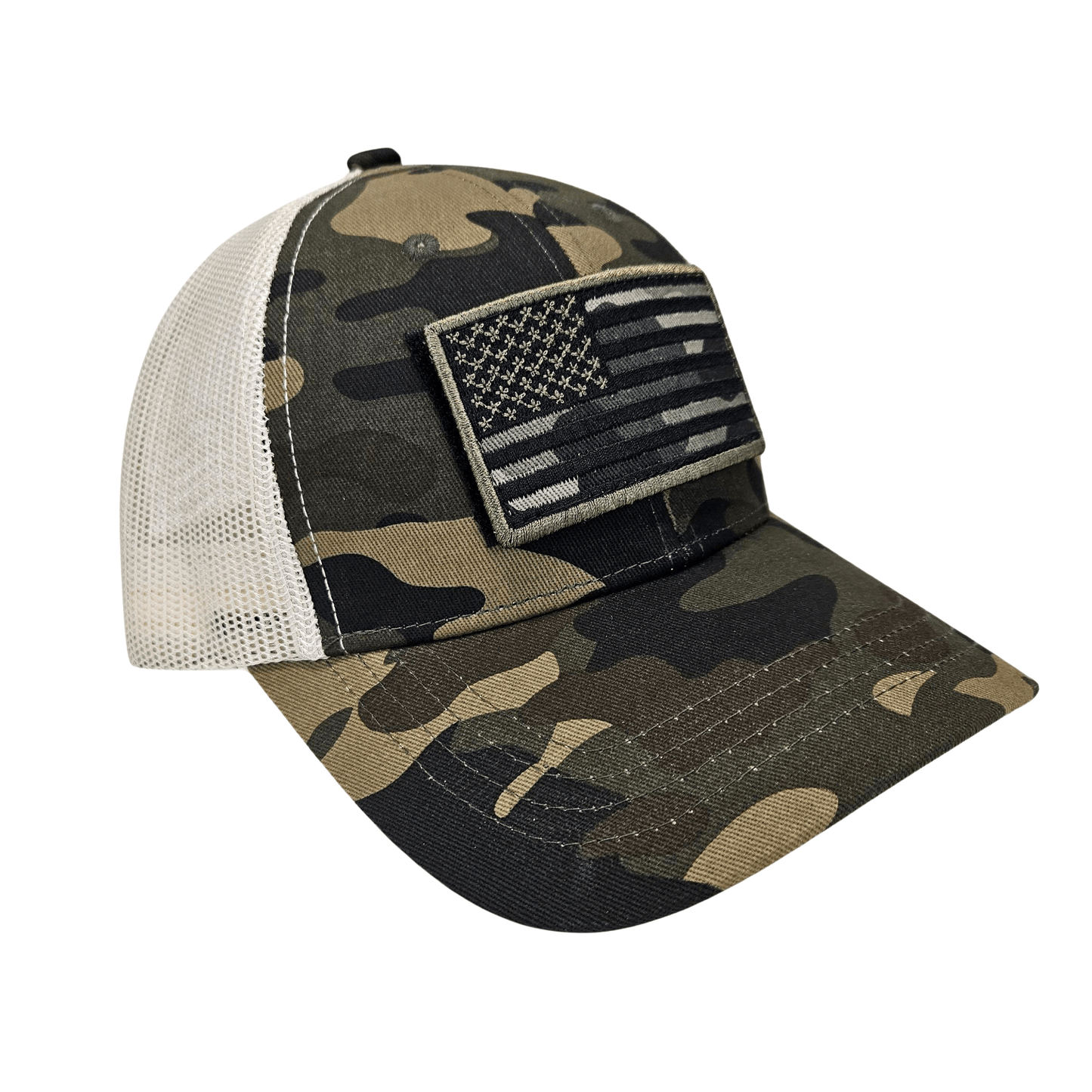 GAC STOP Embroidered US Flag Velcro American Army Camo Cap GS-C002CAMO-1