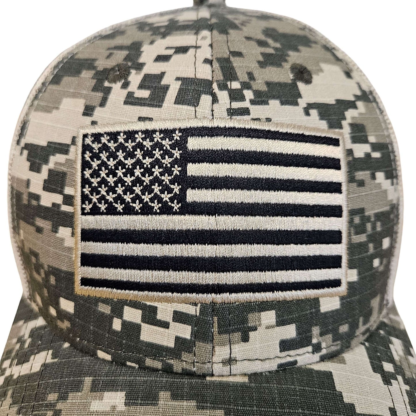 GAC Stop Embroidered American Flag Patch Baseball Hat Camo Cap