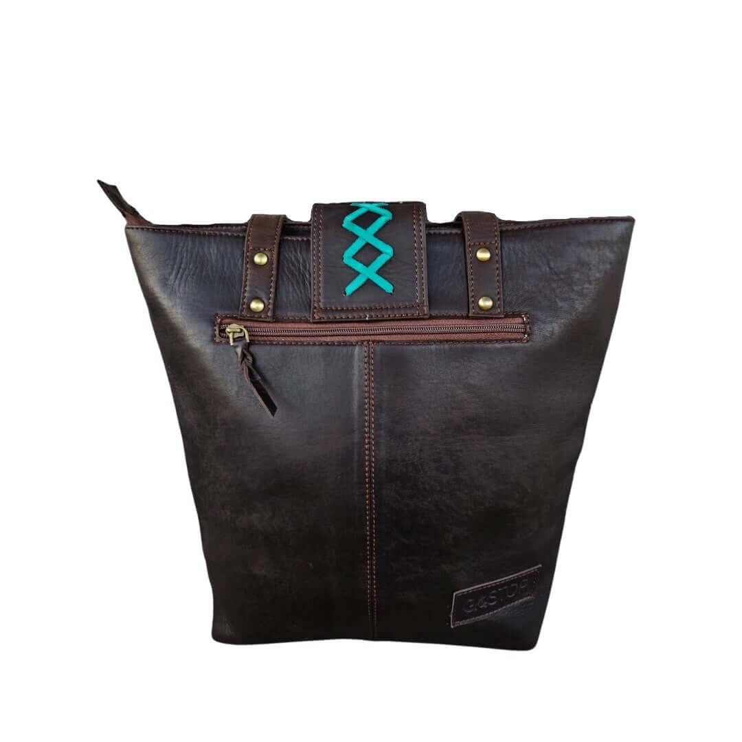 GAC STOP Full Grain Leather Purse Floral Tooling Western Cowgirl Handbag Coffee GS-S002-CF-4
