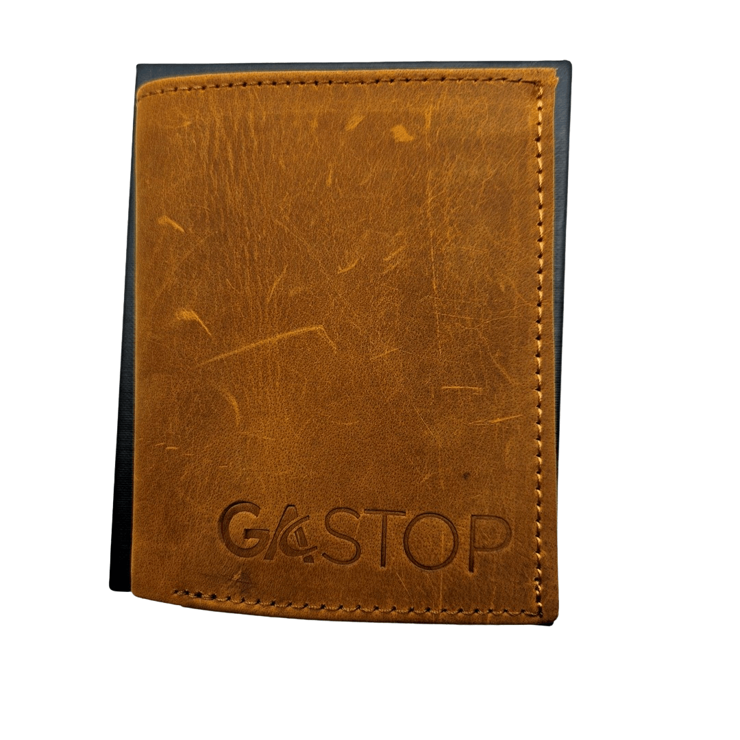 GAC STOP Full Grain Leather Men's Wallet Buck Brown GS-W002BBR