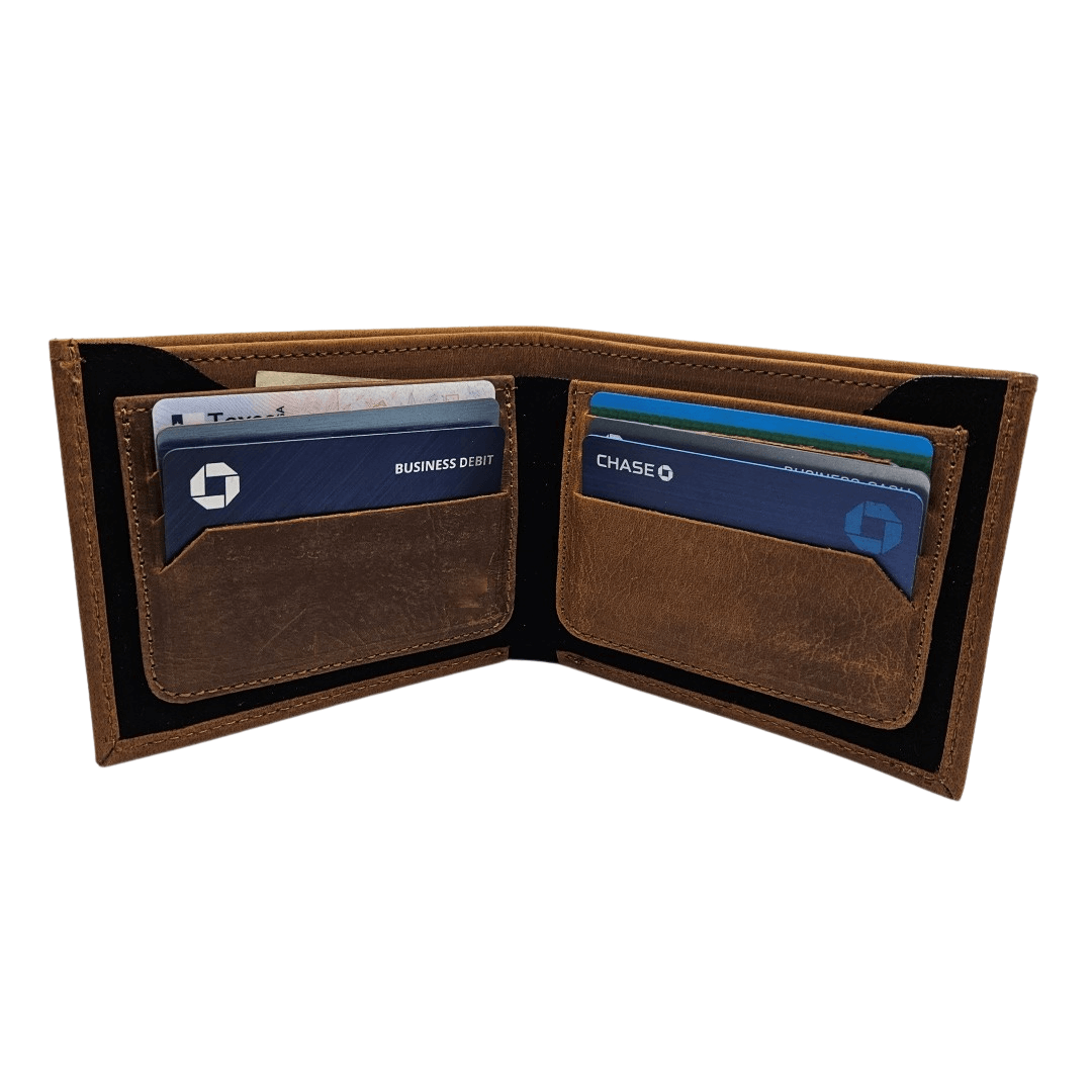 GAC STOP Crazy Horse Full Grain Premium Leather Men's Wallet Cowhide leather Wallet Buck Brown GS-W003 BBR