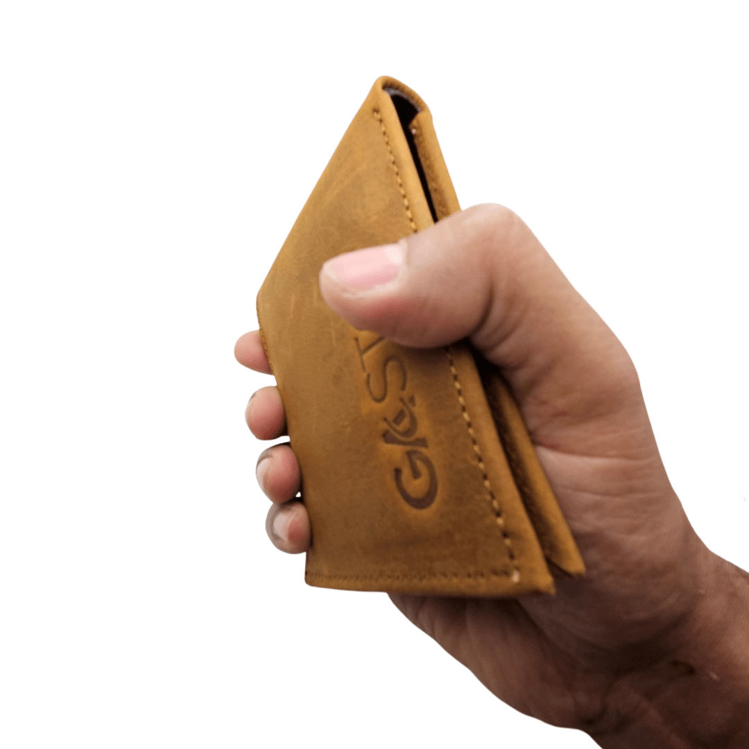 GAC STOP Crazy Horse Full Grain Premium Leather Men's Wallet Cowhide leather Wallet Buck Brown GS-W003 BBR