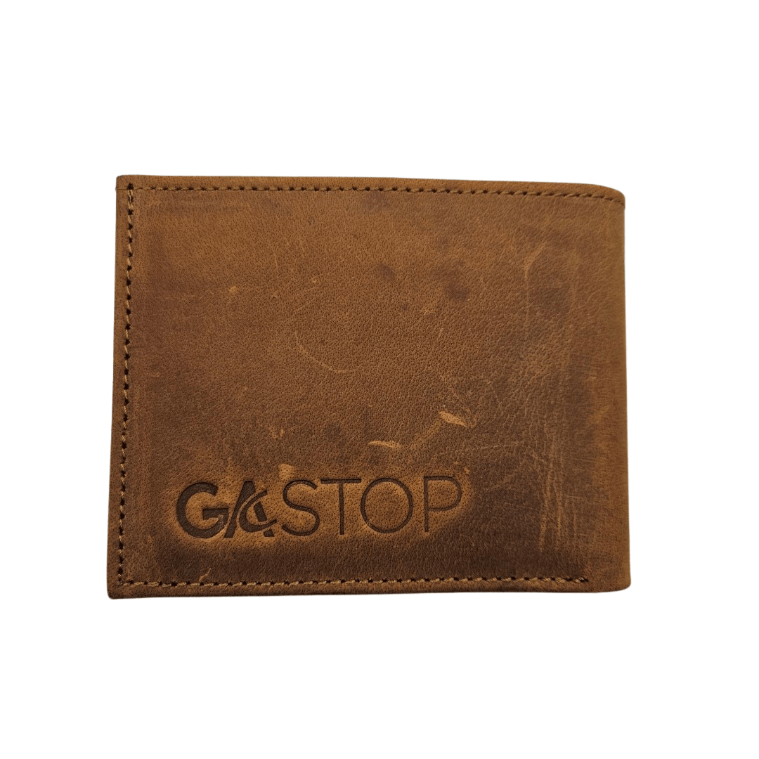 GAC STOP Crazy Horse Full Grain Premium Leather Men's Wallet Cowhide leather Wallet Buck Brown GS-W003 BBR