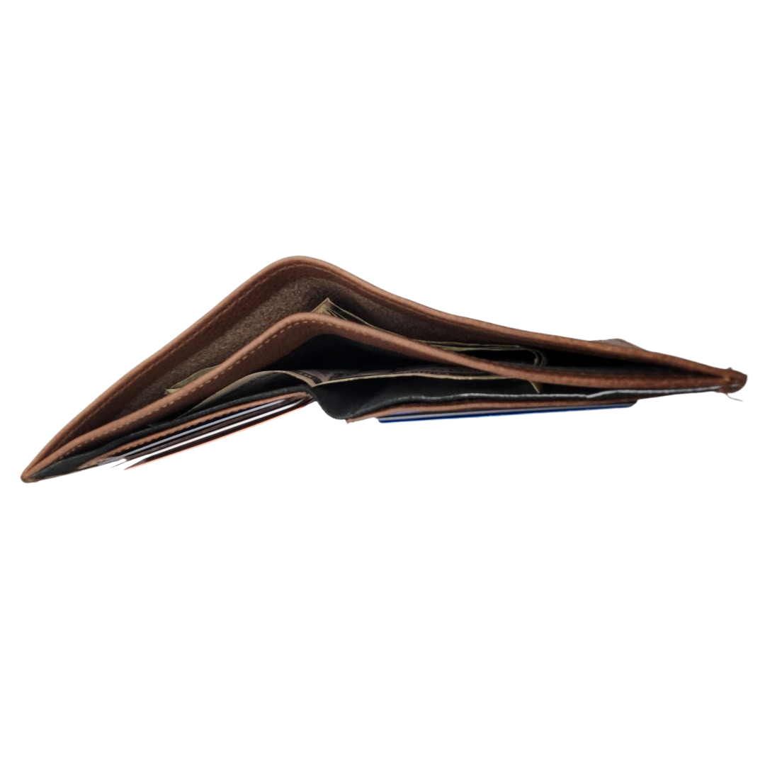 GAC STOP Full Grain Premium Leather Men's Wallet Cowhide leather Wallet Classic Brown GS-W003 CBR