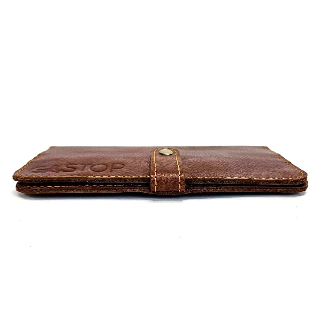 GAC STOP 100% Full Grain Leather Wallet Premium Leather Phone Wallet Case Brown GS-WP002-BR-4