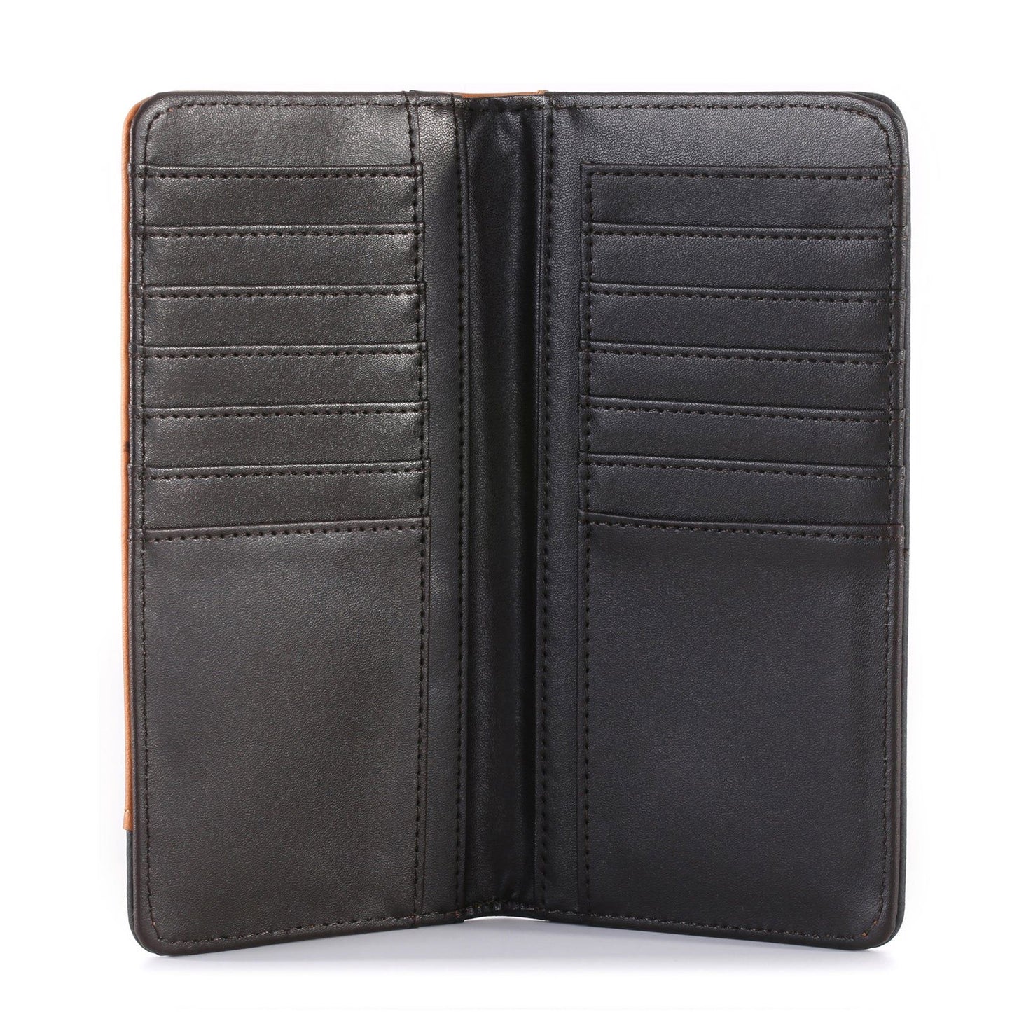 Embossed Floral Men's Bifold Long Faux Leather Wallet Black MW-612BK-5