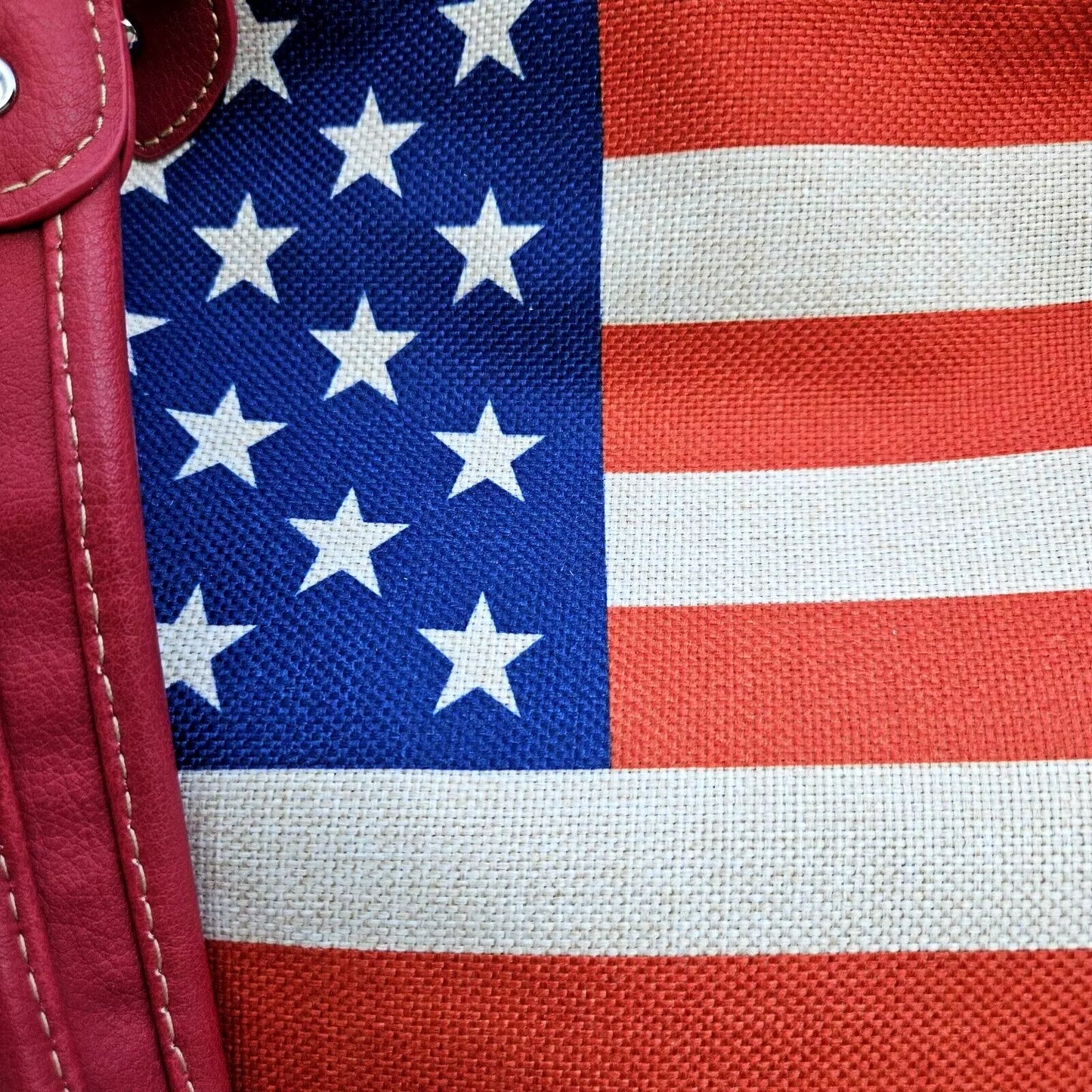 Montana West US Flag Star Stripes Patriotic Campaign Rally Canvas Tote Bag