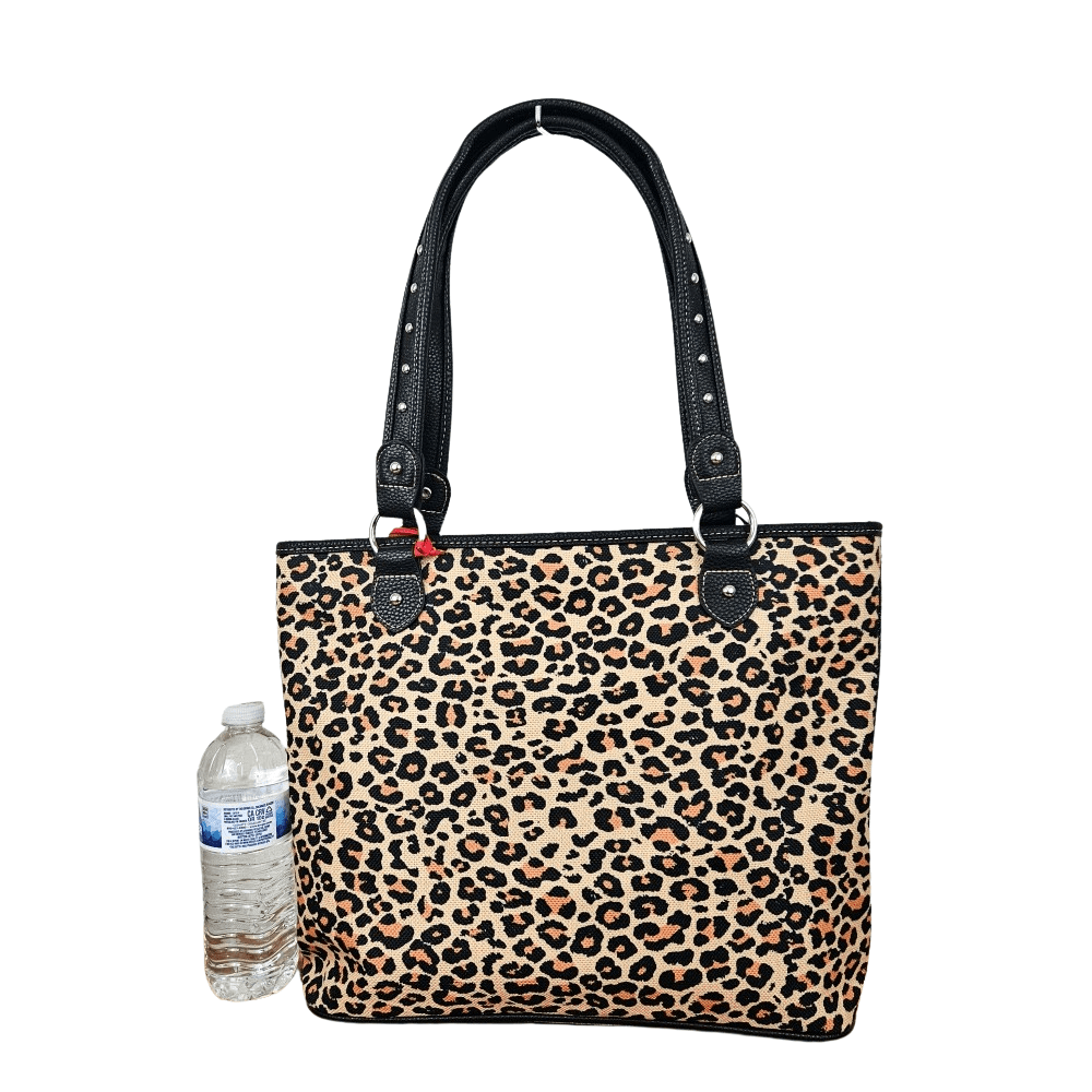 Montana West Leopard Print Canvas Purse Western Cowgirl Animal Lover Bag MW1227-8112LP-1