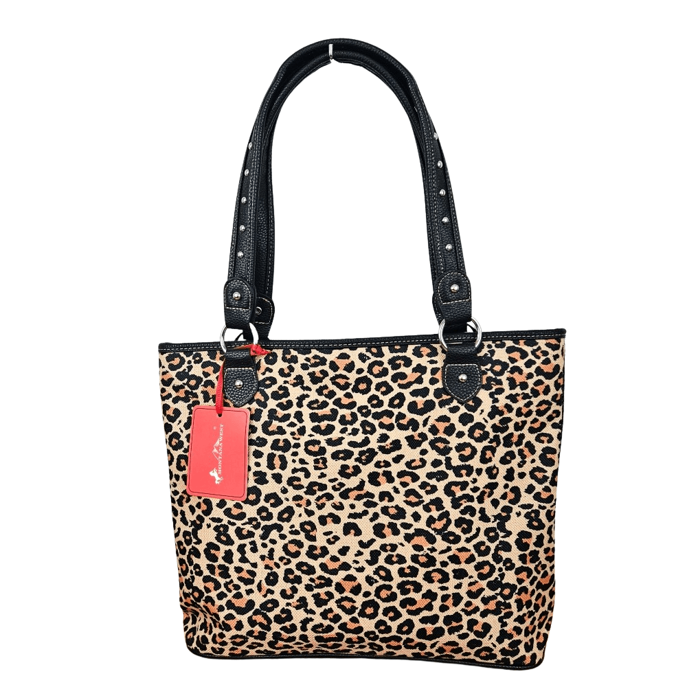 Montana West Leopard Print Canvas Purse Western Cowgirl Animal Lover Bag MW1227-8112LP