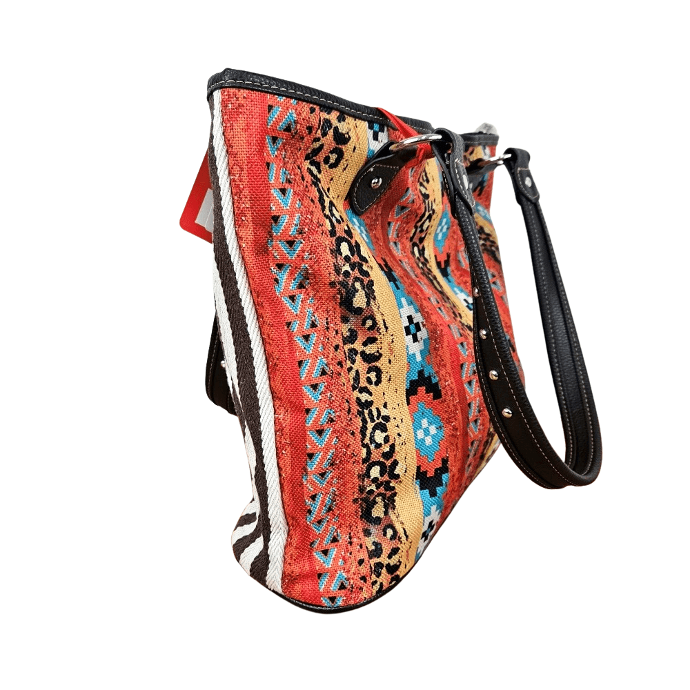 Montana West Aztec Print Canvas Tote Bag Western Women Purse Red MW1233-8112 RD-3