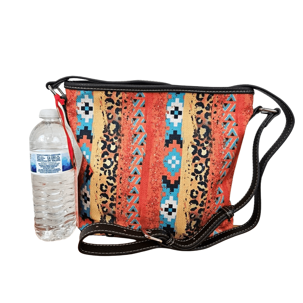 Montana West Aztec Print Canvas Crossbody Bag Western Cowgirl Vegan Purse MW1233-8360RD-1
