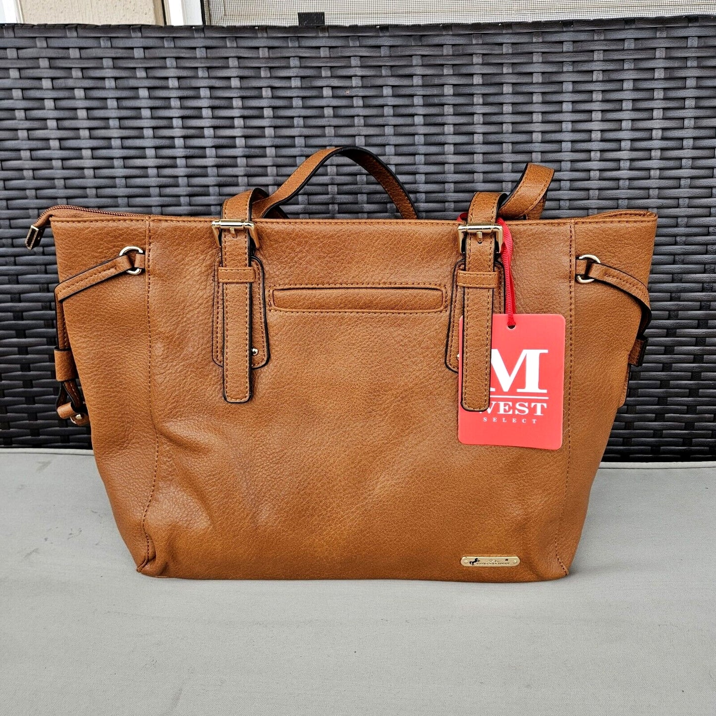 Montana West Studded Lacing Tote Bag Western Style Handbag Brown MWC-1002BR4
