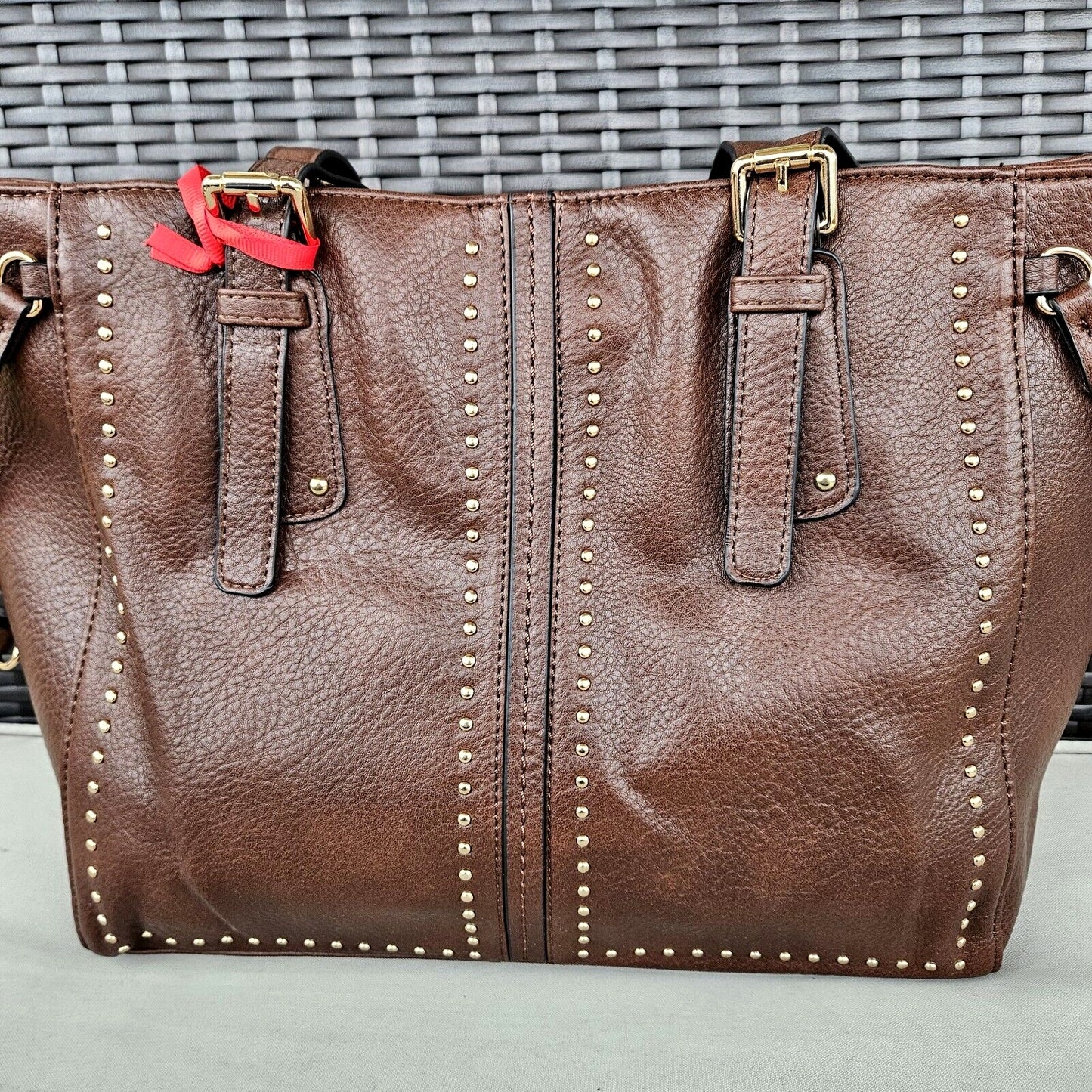 Montana West Studded Lacing Tote Bag Western Style Handbag Coffee MWC-1002CF4