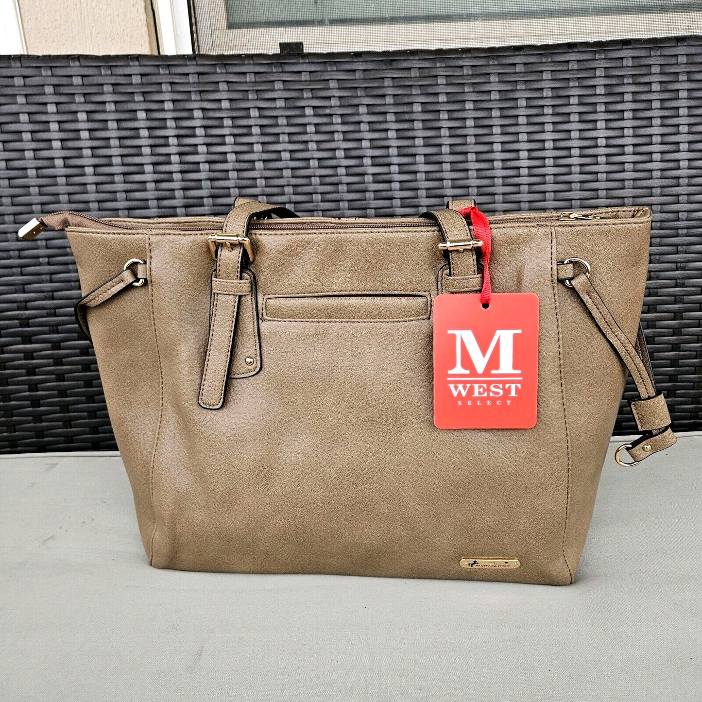 Montana West Studded Lacing Tote Bag Western Style Handbag Khaki MWC-1002KH2