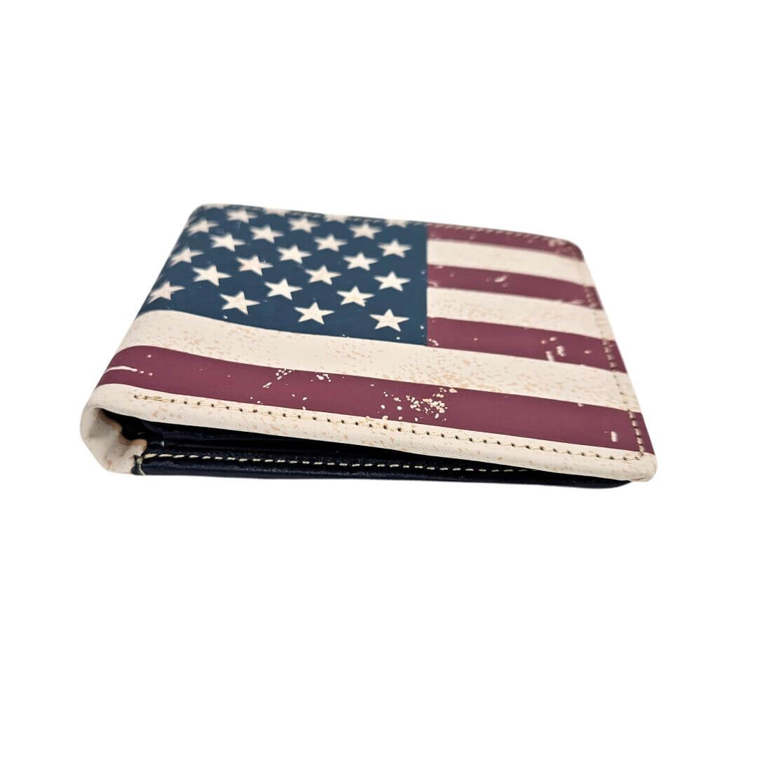 Montana West Men's Distressed Patriotic US Flag Wallet Navy