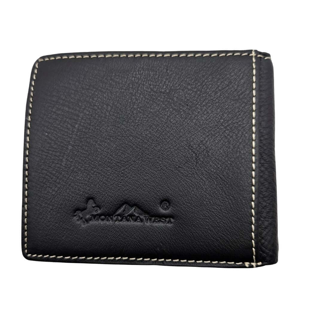 Montana West Hair on Hide Leather Cowboy Bi-fold Wallet MWS-W026-BK-2