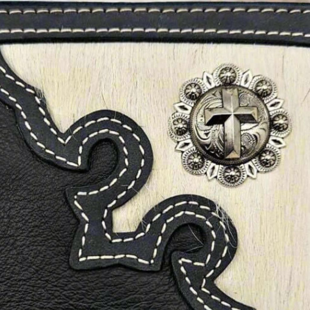 Montana West Hair on Hide Leather Cowboy Bi-fold Wallet MWS-W026-BK-6