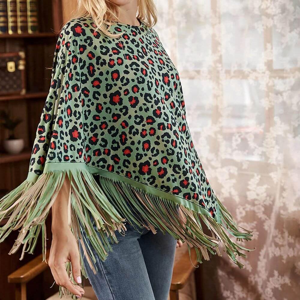 Montana-West-American-Bling-Turquoise-Leopard-Fringe-Poncho-Turquoise-PCH-1739-TQ