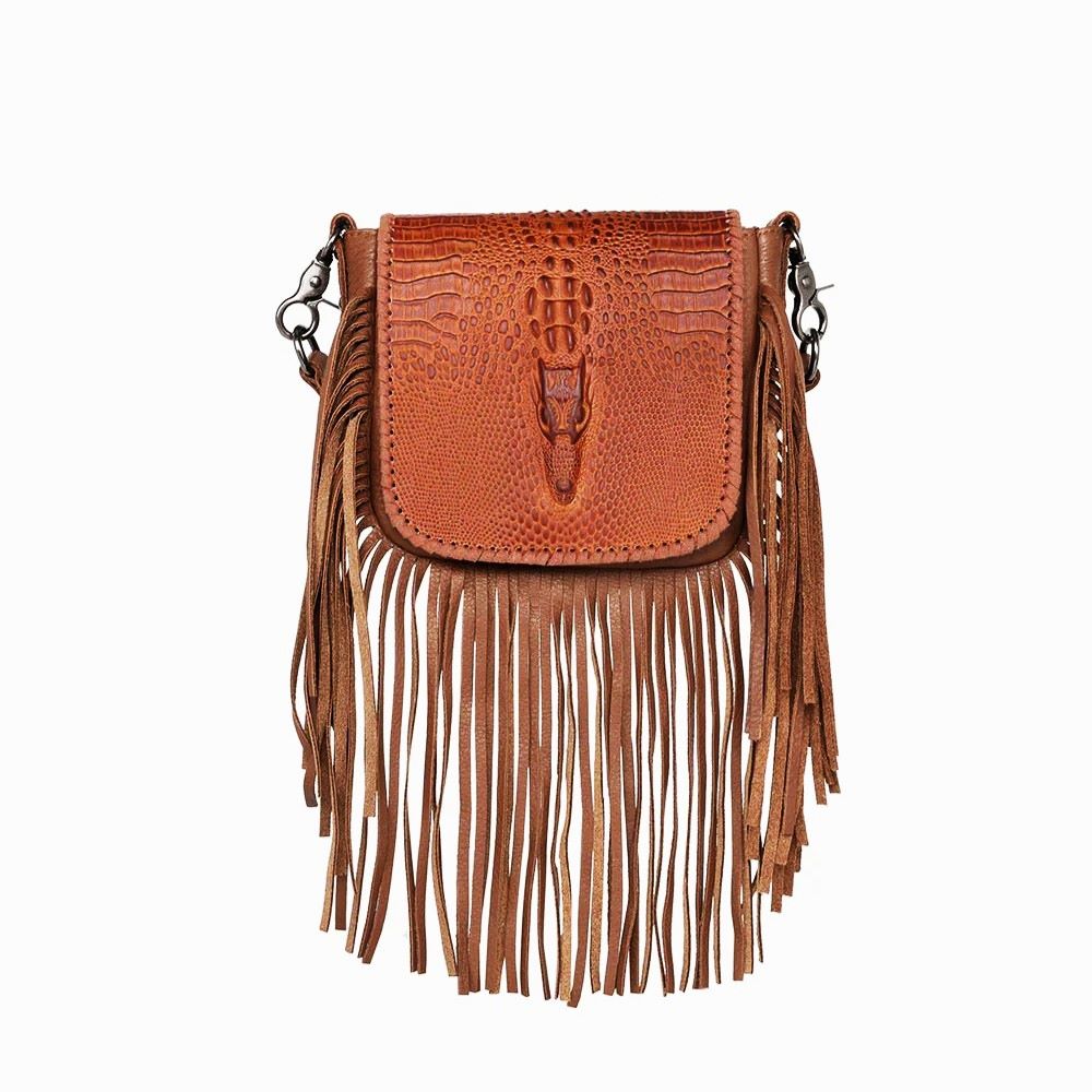 Montana-West-Genuine-Leather-Crocodile-Embossed-Fringe-Crossbody-Bag-RLC-L160BR-3