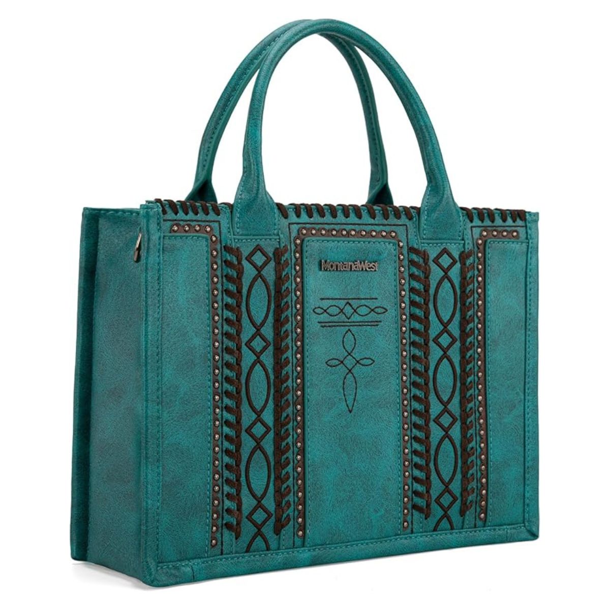 Montana West Whipstitch Concealed Carry Tote Turquoise
