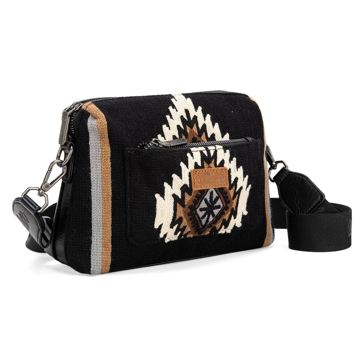 Wrangler Southwestern Knitted Crossbody Bag Black WG174-1832BK-4