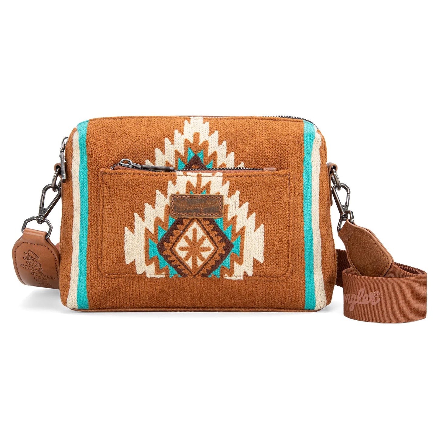 Wrangler Southwestern Knitted Crossbody Bag Brown WG174-1832BR-5