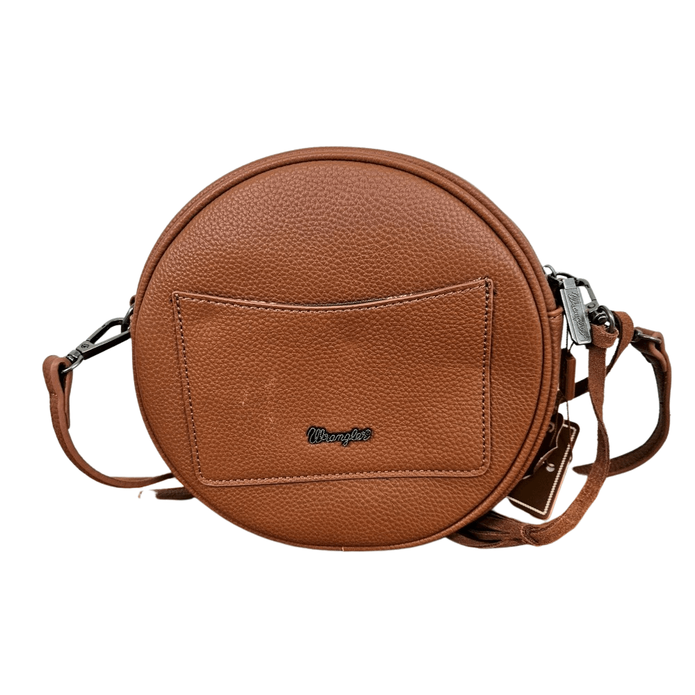 Wrangler Hair on Collection Circle Wristlet Bag Western Crossbody Bag Pick Color-WG34.118BR-3