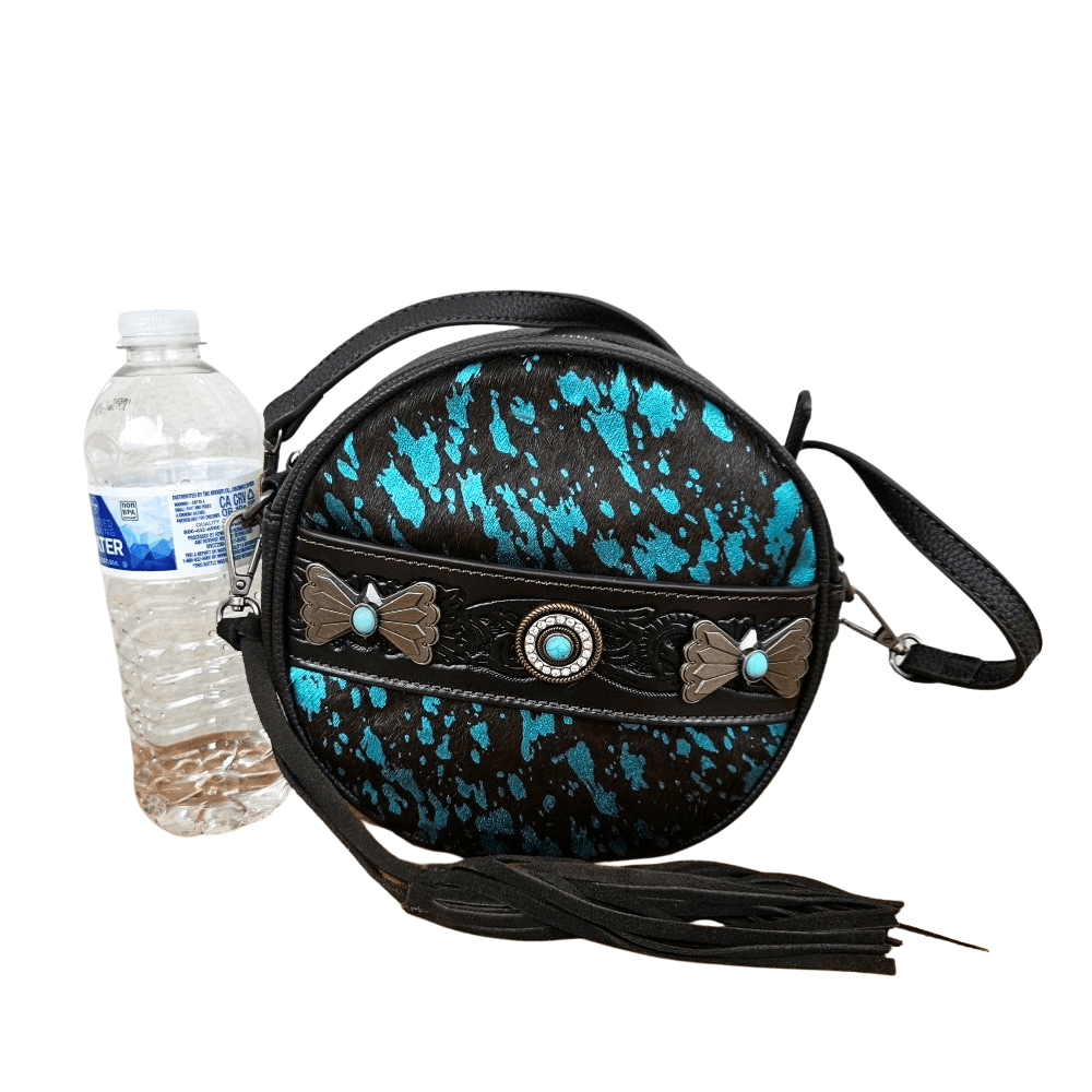 Wrangler Hair on Collection Circle Wristlet Bag Western Crossbody Bag Pick Color-WG34.118CF-1