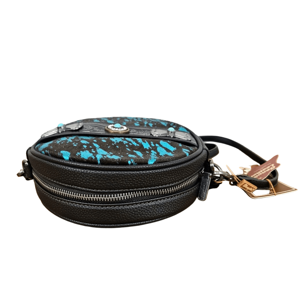 Wrangler Hair on Collection Circle Wristlet Bag Western Crossbody Bag Pick Color-WG34.118CF-6