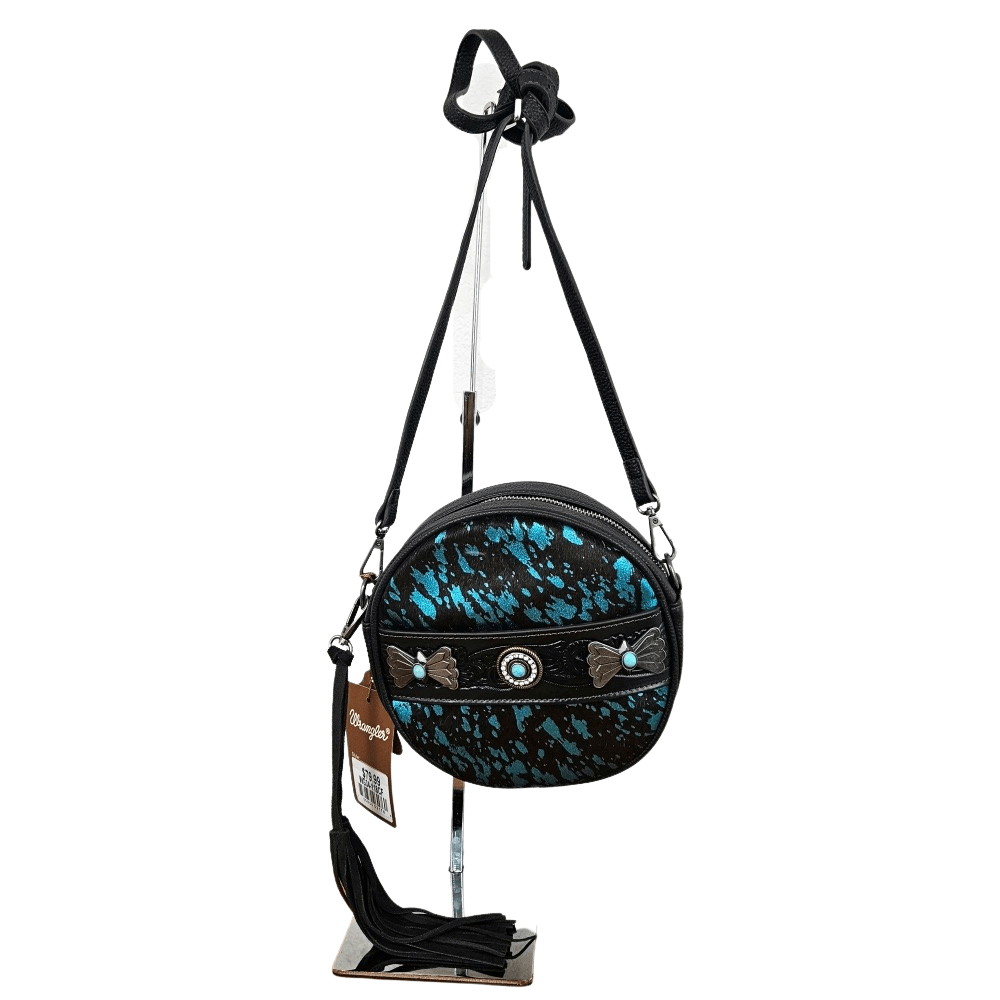 Wrangler Hair on Collection Circle Wristlet Bag Western Crossbody Bag Pick Color-WG34.118CF-8