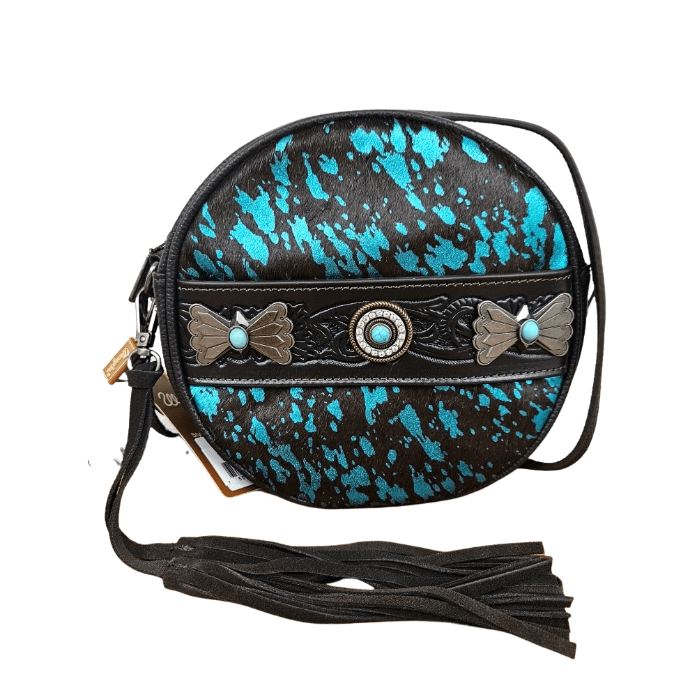 Wrangler Hair on Collection Circle Wristlet Bag Western Crossbody Bag Pick Color-WG34.118CF