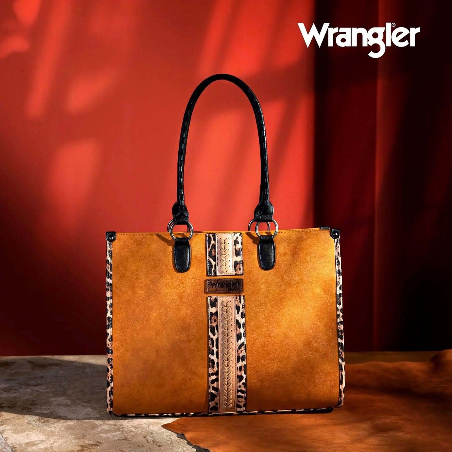 Wrangler-Leopard-Print-Concealed-Carry-Purse-Western-Tote-Brown-WG83G-8317-BR