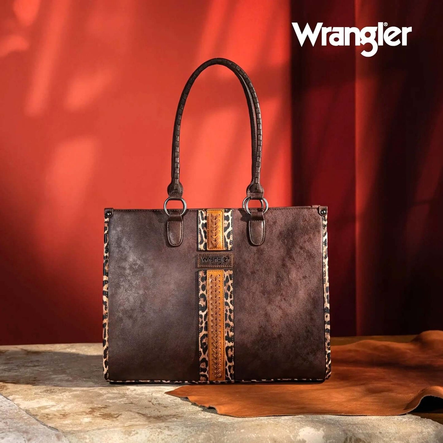 Wrangler-Leopard-Print-Concealed-Carry-Purse-Western-Tote-Coffee-WG83G-8317-CF