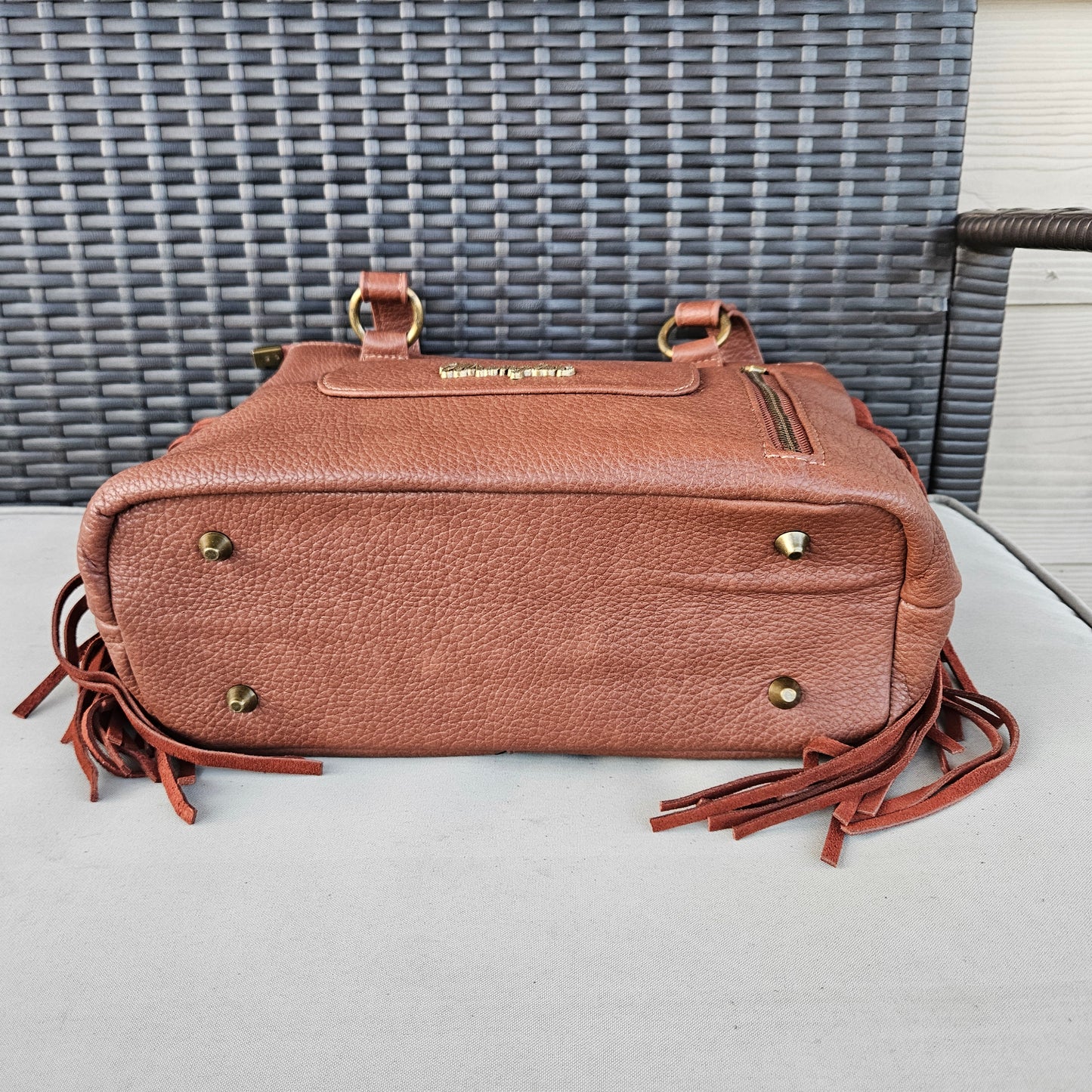 Wrangler Concealed Carry Western Fringe Handbag Brown