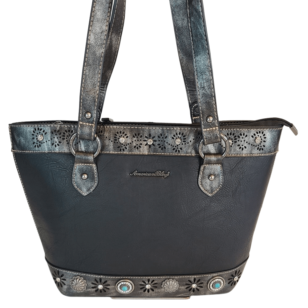 American Bling Concealed Carry Purse With Matching Wallet Set Western Bag Black-AB-G7110 BK-3
