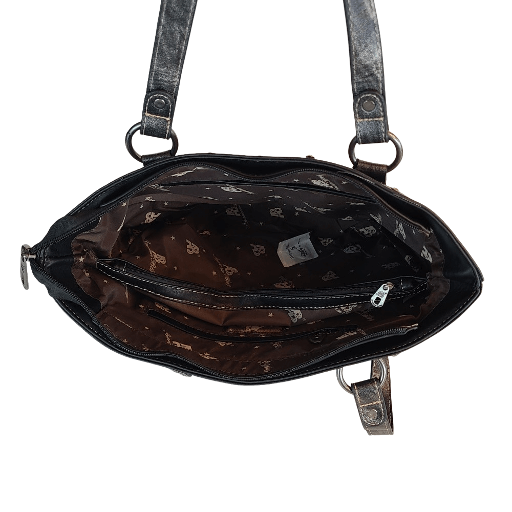American Bling Concealed Carry Purse With Matching Wallet Set Western Bag Black-AB-G7110 BK-7