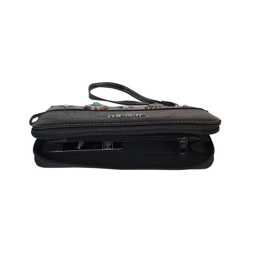 American Bling Concealed Carry Purse With Matching Wallet Set Western Bag Black-AB-G7110W BK
