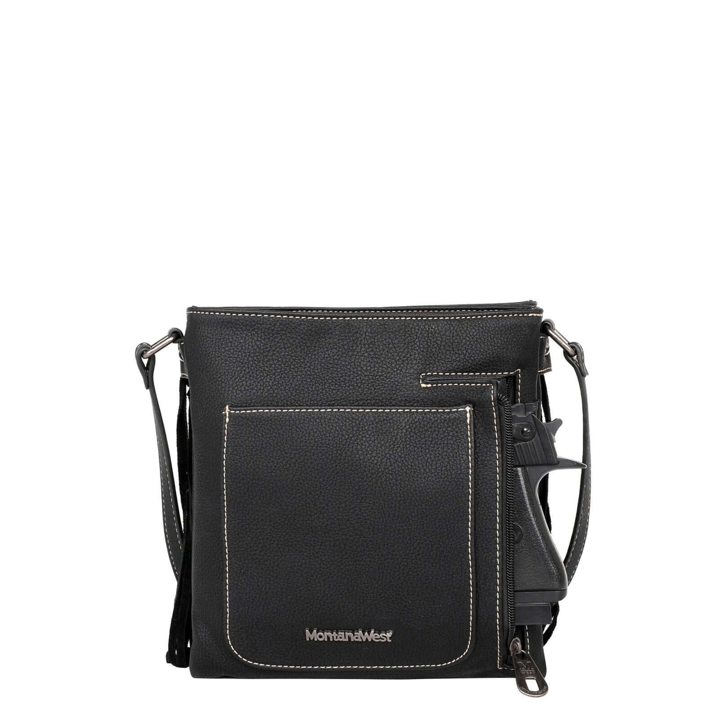 Montana West Fringe Tooling Design Concealed Carry Purse MW1155G-9360-BK-3
