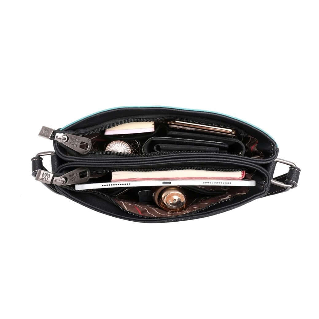 Montana West Fringe Tooling Design Concealed Carry Purse MW1155G-9360-BK-6