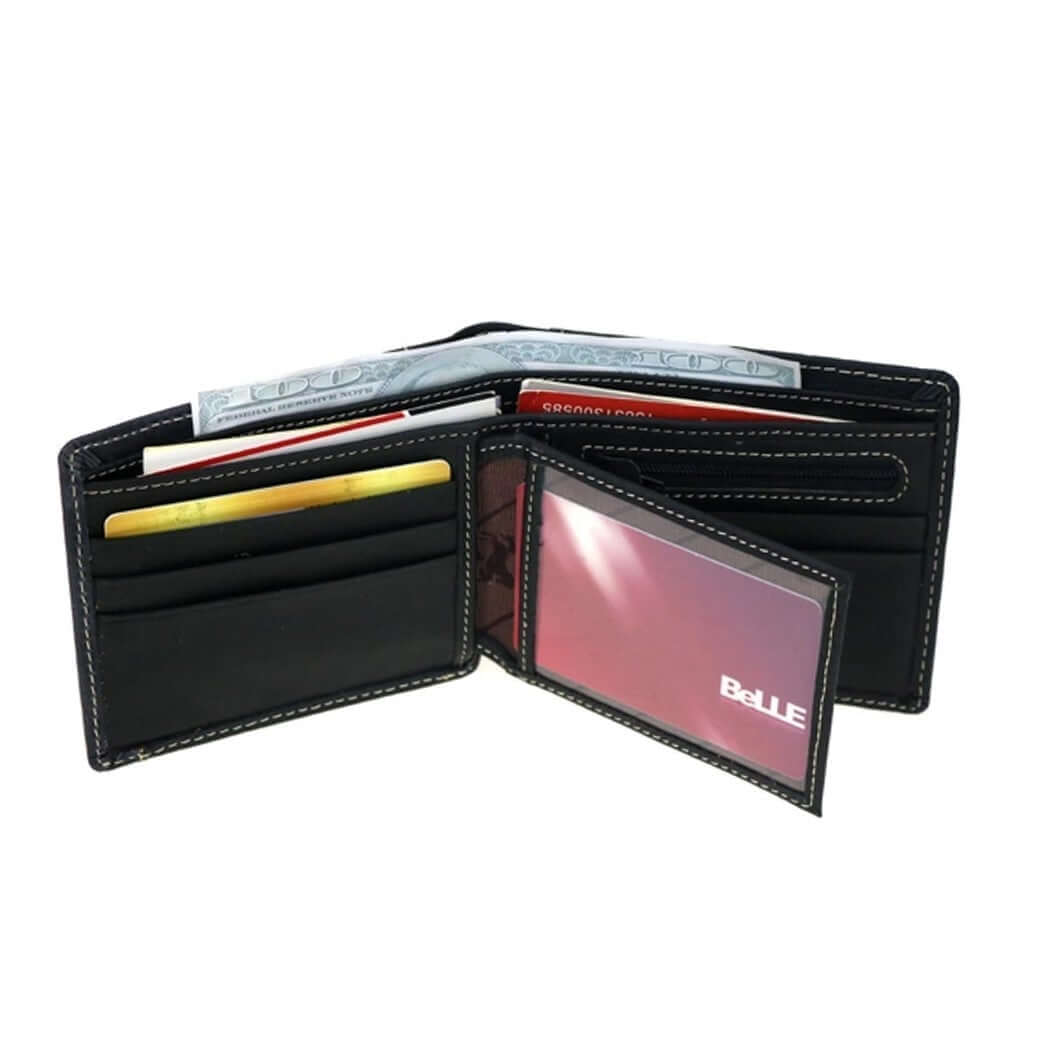 Montana West Hair on Hide Leather Cowboy Bi-fold Wallet MWS-W026-BK-5