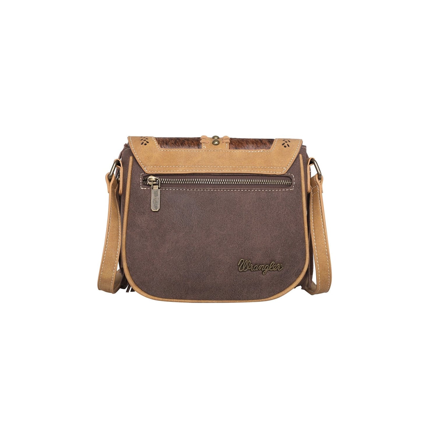 WG10-8360 CF-3Wrangler By Montana West Hair On Hide Purse Fringe Western Crossbody Bag-