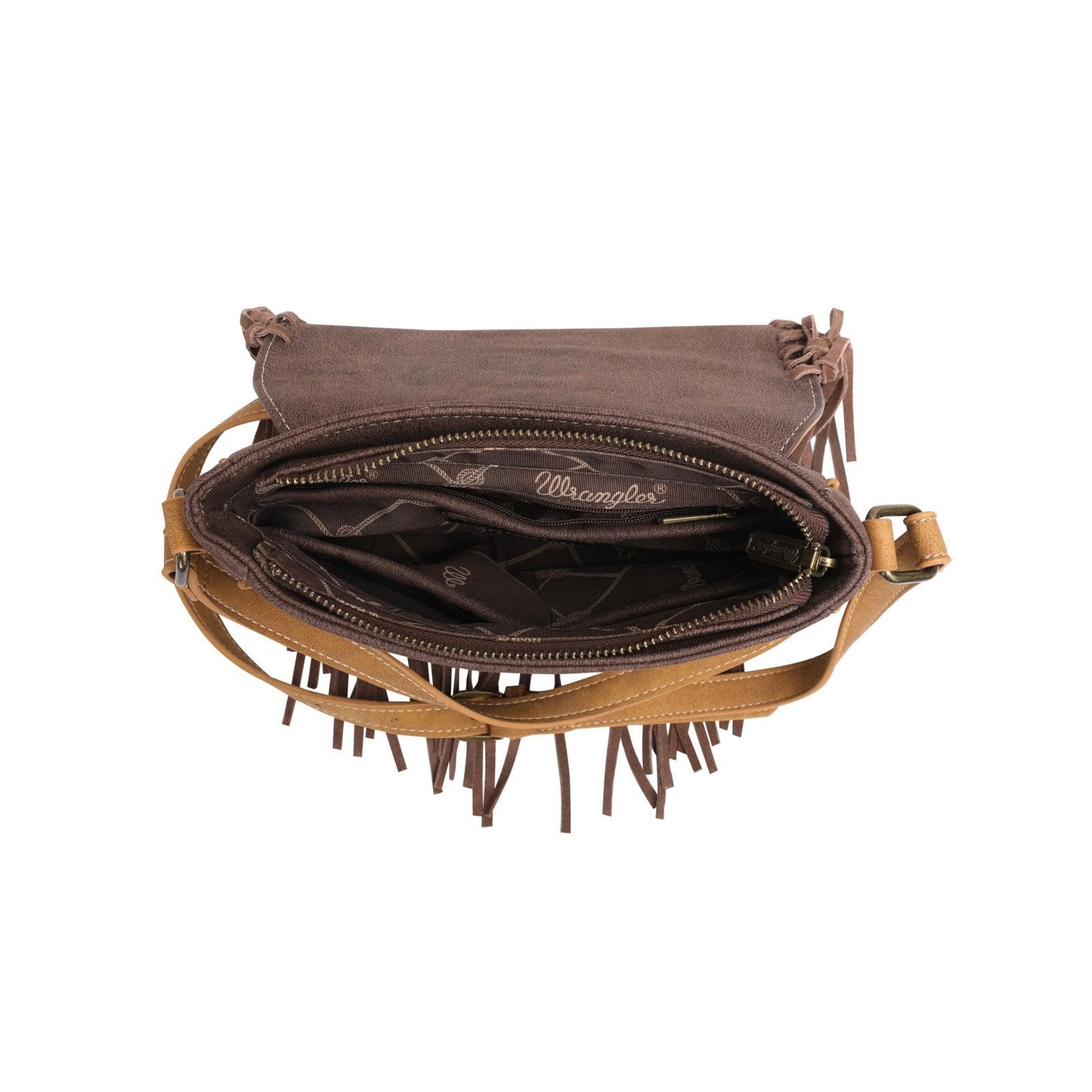 Wrangler By Montana West Hair On Hide Purse Fringe Western Crossbody Bag-WG10-8360 BR-2