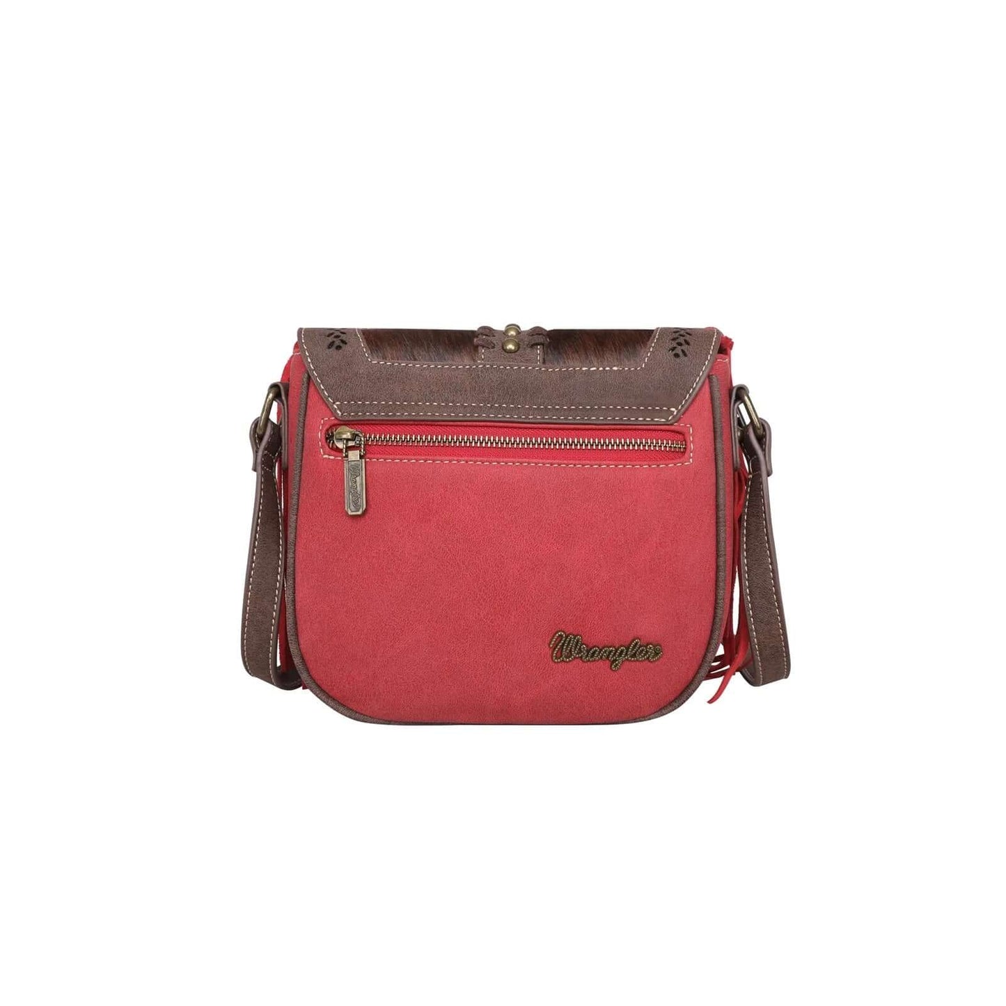 Wrangler By Montana West Hair On Hide Purse Fringe Western Crossbody Bag-